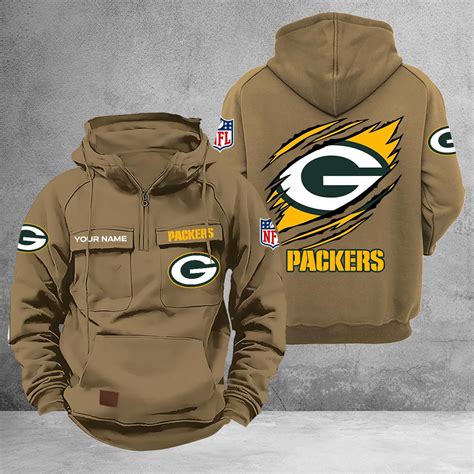 Green Bay Packers Multi-Pockets Zip-Up Hoodie – Royaljacket