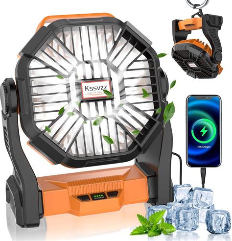 Amazon.com: Portable Camping Fan Rechargeable with LED Lantern - 20000mAh Cordless Battery ...