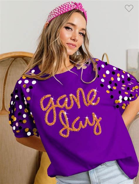Game Day Sequin shirt with sequin football