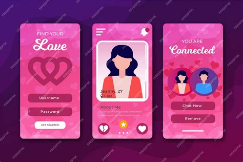 Free Vector | Dating app interface set