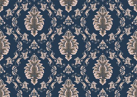 Blue Damask Pattern Wallpaper for Walls - Magicdecor®