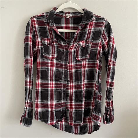 Black and Red Flannel Size: Medium Slight... - Depop