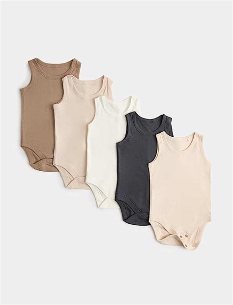 Buy 5 Pack Pure Cotton Bodysuits (7lbs - 3 Yrs) at Marks & Spencer