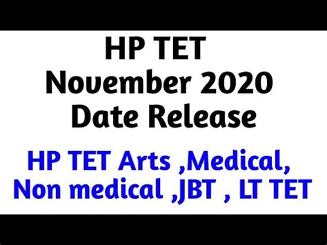 [Apply Online] HP TET Nov-Dec 2020 Notification PDF| Exam Date ...