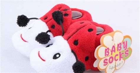 Buy Online Red and White Designer Beetle Shaped Shoes for Baby Girls