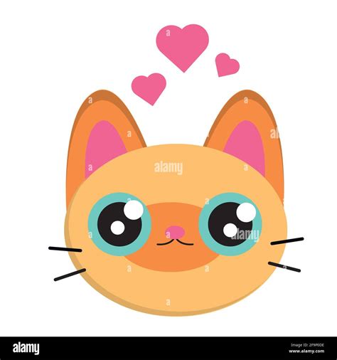 Cute cat face flat design vector image Stock Vector Image & Art - Alamy