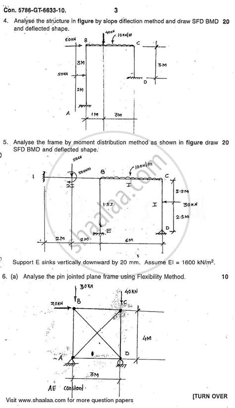 Structural Analysis 2 2010-2011 BE Civil Engineering Semester 5 (TE ...