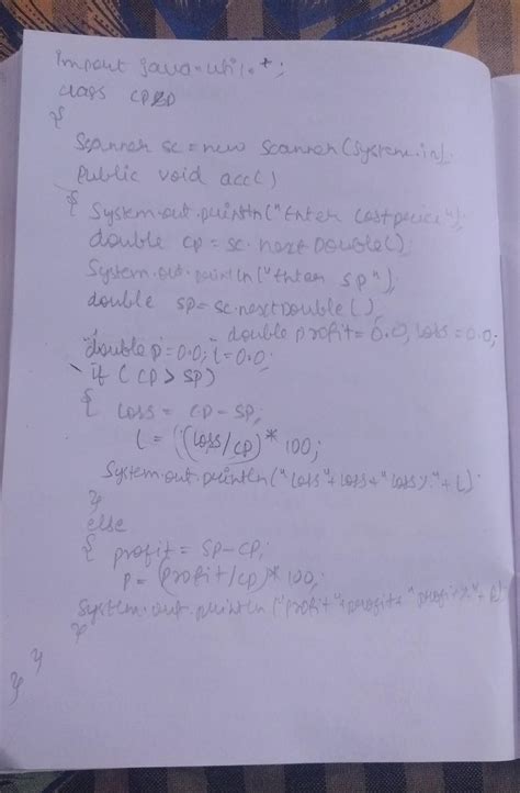 Write a Java programInput CP and SP calculate profit or loss.along with ...