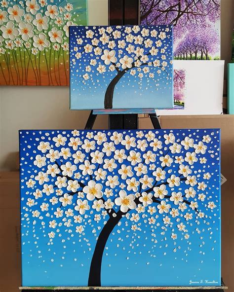50+ Easy Textured Flowers Canvas Painting Ideas For Beginners in 2020 ...