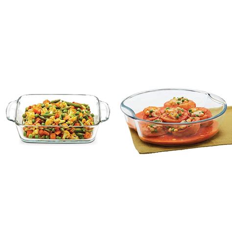 Buy Borosil Square Glass Baking Dish With Handle, 800 ml, Microwave ...