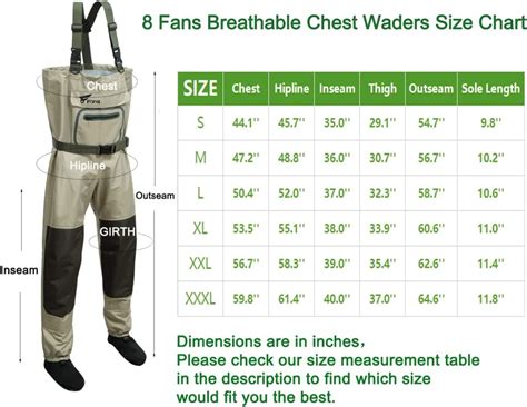 Waders Size Fit Guide