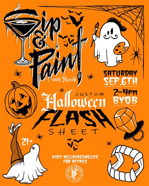 Halloween Flash custom canvas paint workshop | Downtown Fresno