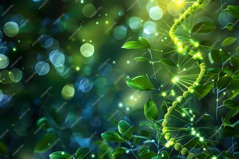 Premium Photo | Abstract biology green background with leaves
