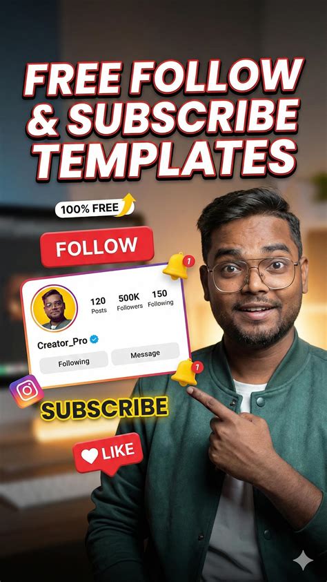 Creators! Get Follow & Subscribe Templates for FREE 🔥 #freewebsite # ...