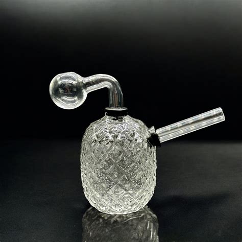 4" Diamond-Cut Glass Bubbler - Oil Burner Pipe with Removable Parts ...