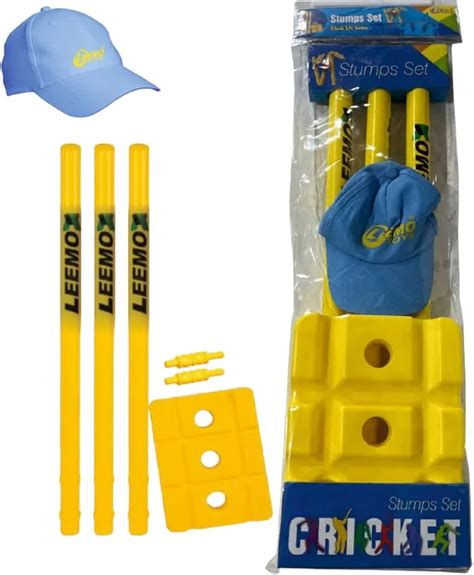 Enterprise Heavy Plastic Cricket Large Stumps Set - 3 Stumps + 2 Bails ...