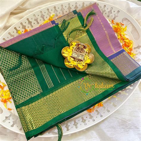 Lilac Kattam Silk Cotton Saree -VS1511 – vrikshamindia