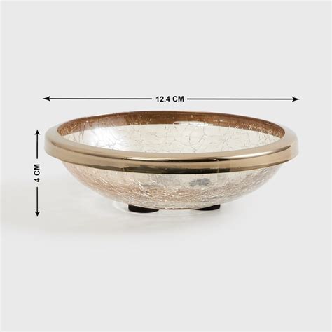 Buy Panama-Pepper Gold Hammered Glass Soap Dish from Home Centre at ...