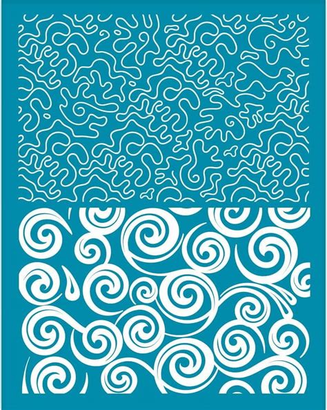 4x5 Inch Irregular Curves Pattern Clay Stencils Abstract Swirls Silk ...