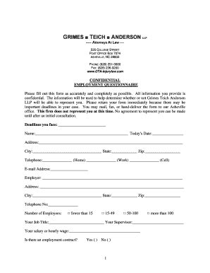 Fillable Online confidential employment questionnaire Fax Email Print ...
