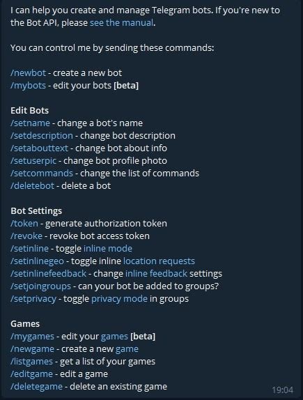 Инструкция по работе с BotFather ботом — Teletype