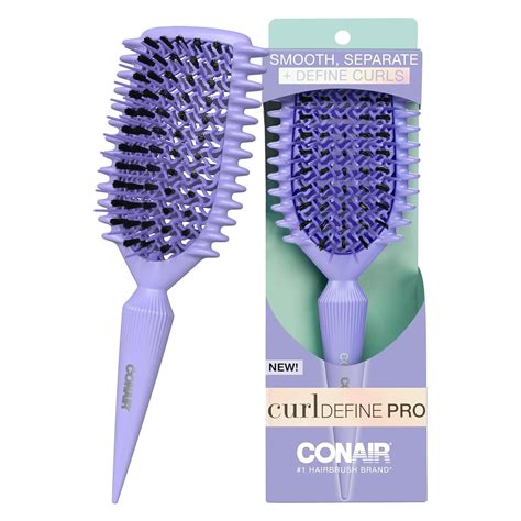CONAIR Curl Define Pro Hairbrush - curly hair brush products - dual-vented designed to smooth ...