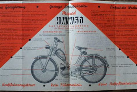 Moped HMW 50 - Das motorisierte Fahrrad, Brochure | BRITISH Only ...