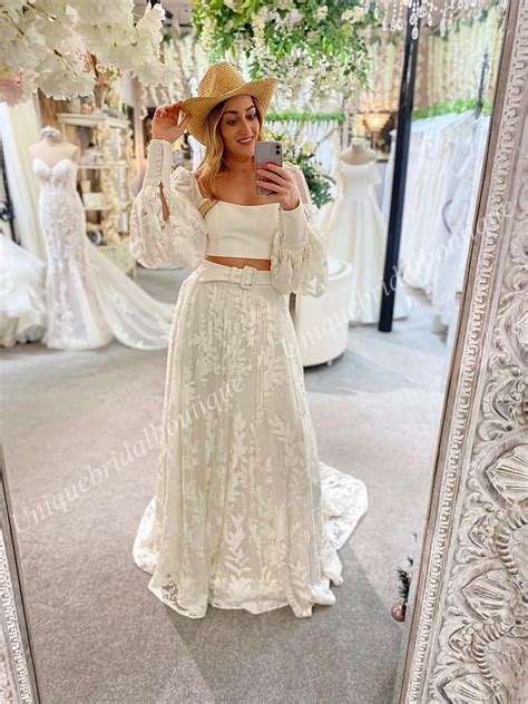 2 piece crop top wedding dress 60 photos - Astyledwedding.com