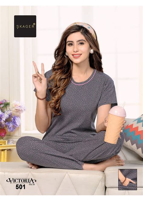 Victoria Vol-5 Skager Hosiery Cotton Pyjama Night Suits – Kavya Style Plus