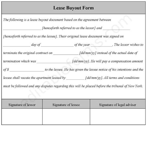 Lease Buyout Fillable PDF Template - Editable Forms's Ko-fi Shop