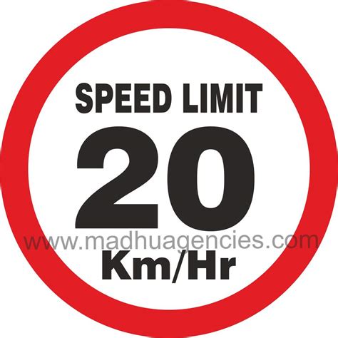 speed limit 20 km/hr signboard in 3mm ACP Sheet with Self Adhesive ...