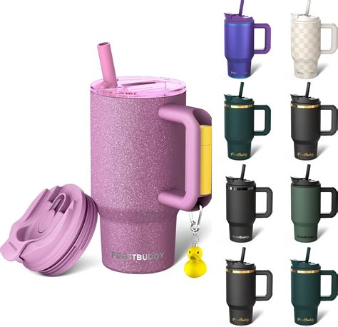 Thicc Buddy - 16 oz Stainless Steel Vacuum Insulated Tumbler with Lid and Straw for Water ...