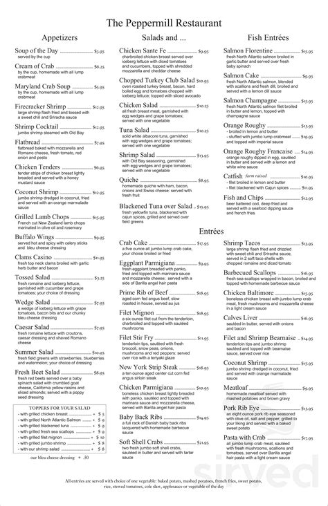 The Peppermill menus in Timonium, Maryland, United States