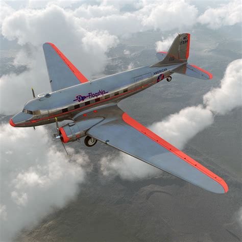 C4D를위한 Douglas DC-3 아메리칸 항공 3D 모델 $99 - .unknown .c4d .obj - Free3D