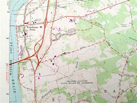 Antique Broad Brook, Connecticut 1964 US Geological Survey Toographic ...