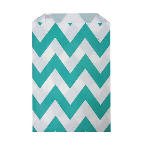 SipSticks Paper Party/Favor Bags | Dark Aqua Chevron | Pack of 24 | 5 ...