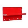 Cirise MDF Wooden Wall Mounted 5 Hooks Keyholder (Matte Finish, Red) II ...
