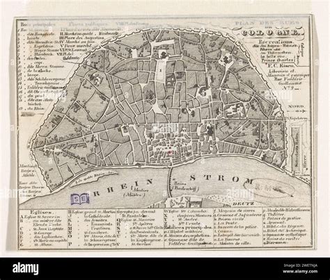 Map of Cologne, c. 1825 - c. 1875 print paper maps of cities Stock ...