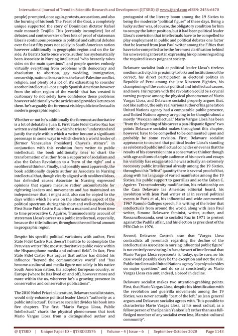 Mario Vargas Llosa and His Contribution in the Latin American ...