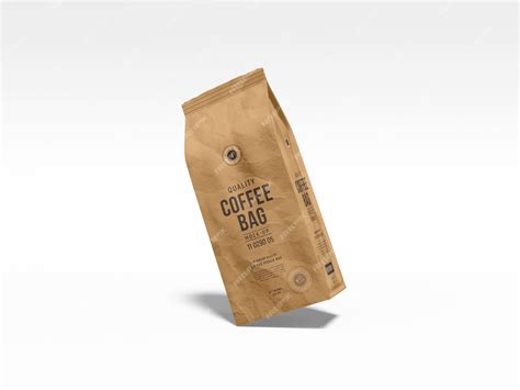 Premium PSD | Kraft paper coffee bag branding mockup