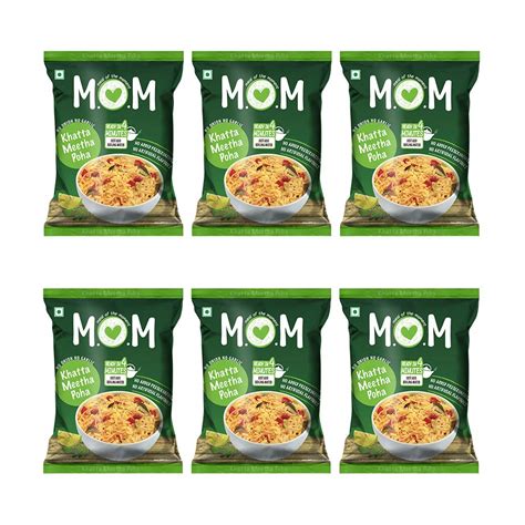MOM - Meal of the Moment, Khatta Metha Poha Pouch, 80gm (Pack of 6 ...