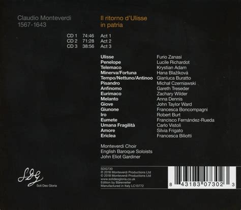Monteverdi Choir English Baroque So - Il Ritorno Dulisse In Patria (CD ...