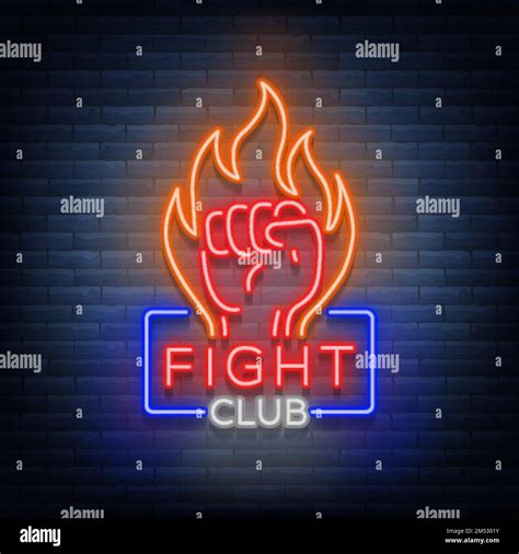 Fight club logo neon sign isolated vector illustration. Neon banner ...