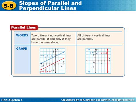 Chapter 5 Slopes of Parallel and Perpendicular Lines | PPT