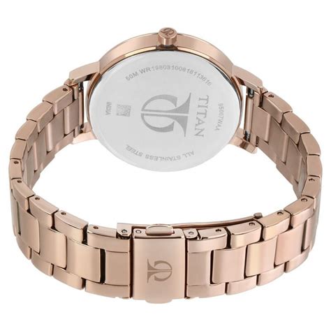 Buy Online Titan Quartz Multifunction Rose Gold Dial Stainless Steel ...