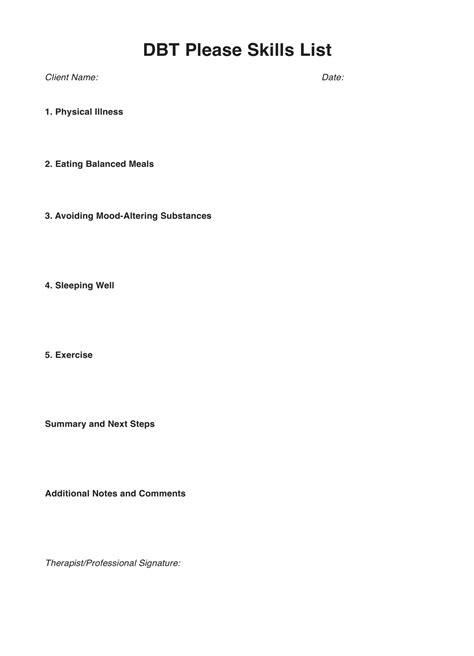 DBT Skills List and Application | Free PDF Download