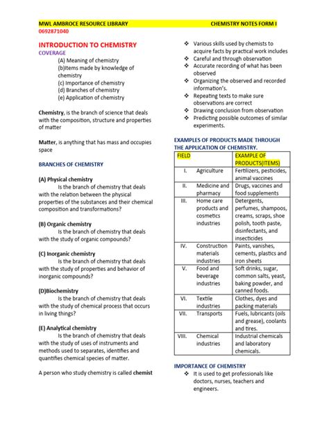 Image result for Chemistry Form 1 Tutorials