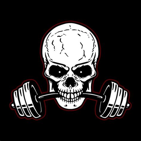 Skull with dumbbell Vectors - Download Free High-Quality Vectors from ...
