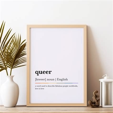 Queer Definition Print, Queer Wall Art, LGBTQ Gift, LGBT Pride Wall Art ...