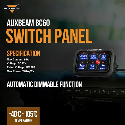 Auxbeam 6 Gang Switch Panel BC60 Universal Circuit India | Ubuy